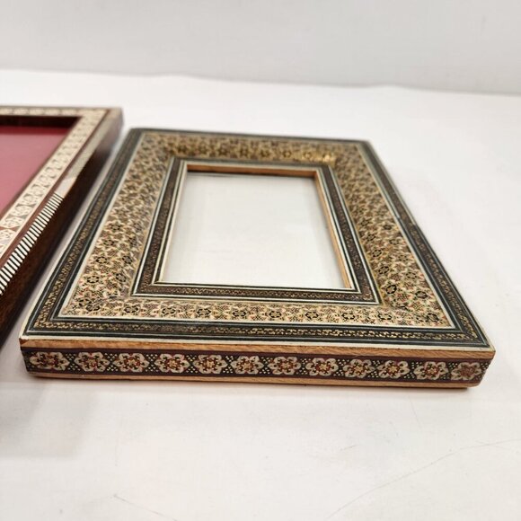 Vintage Marquetry Inlay Picture Frames Bundle of 2 - Picture 4 of 16